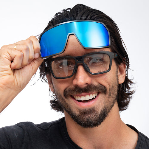 HB Presto Blue Cycling Glasses with Clip