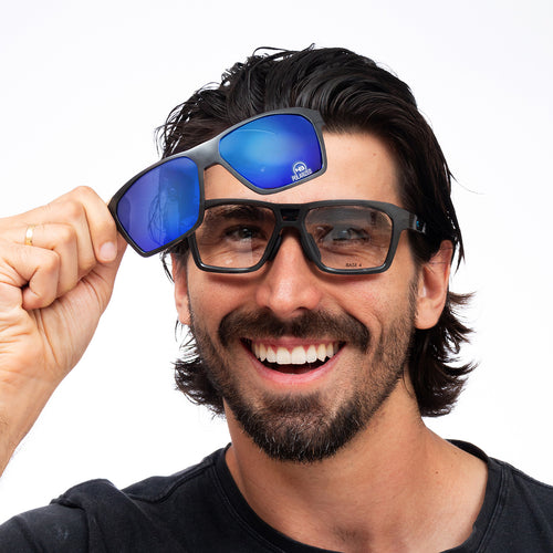 HB Presto Blue Cycling Glasses with Clip
