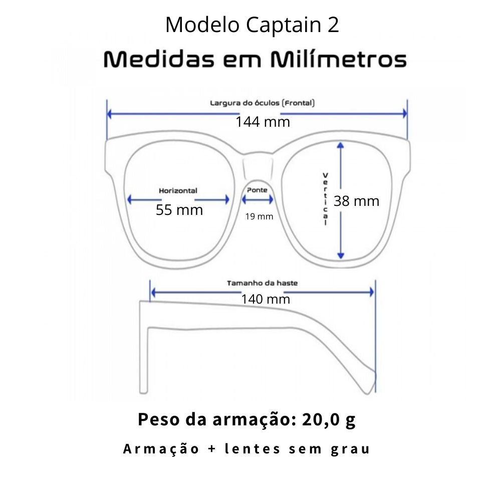 Capitán 2.0 Negro - Lentes de protección azul